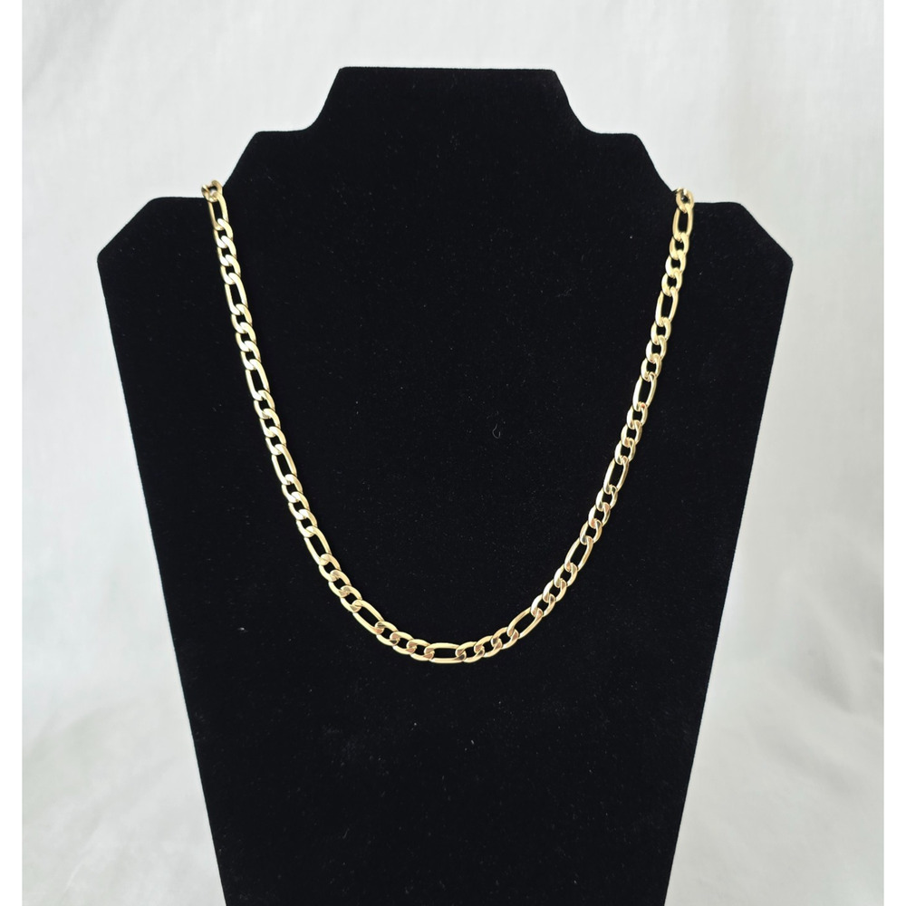 Insroam Unisex Gold Plated Figaro Chain 20" with a Long Chain Box NIB